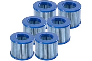RELXTIME 6 Pack Blue Spa Filter Cartridges, Pool Hot Tub Filters Replacement, Filtration Inflatable Hot Tub