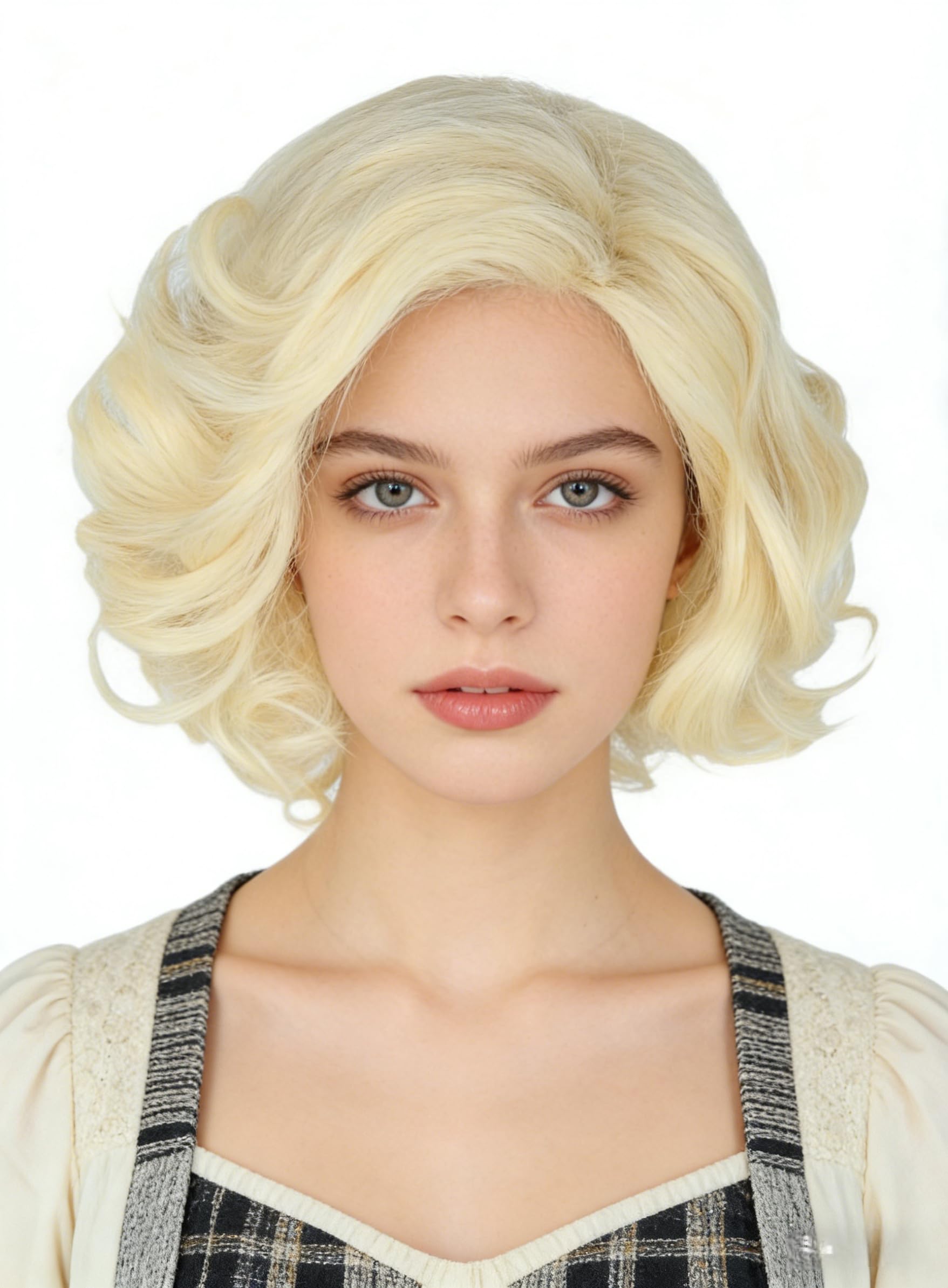 Topcosplay Women's Wig 50s Short Curly Blonde Wig Cosplay Fancy Dress Costume Wigs