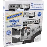 New York MTA New York City 3 Pc. Battery Operated Train Set with Track ,39" X 25",Silver