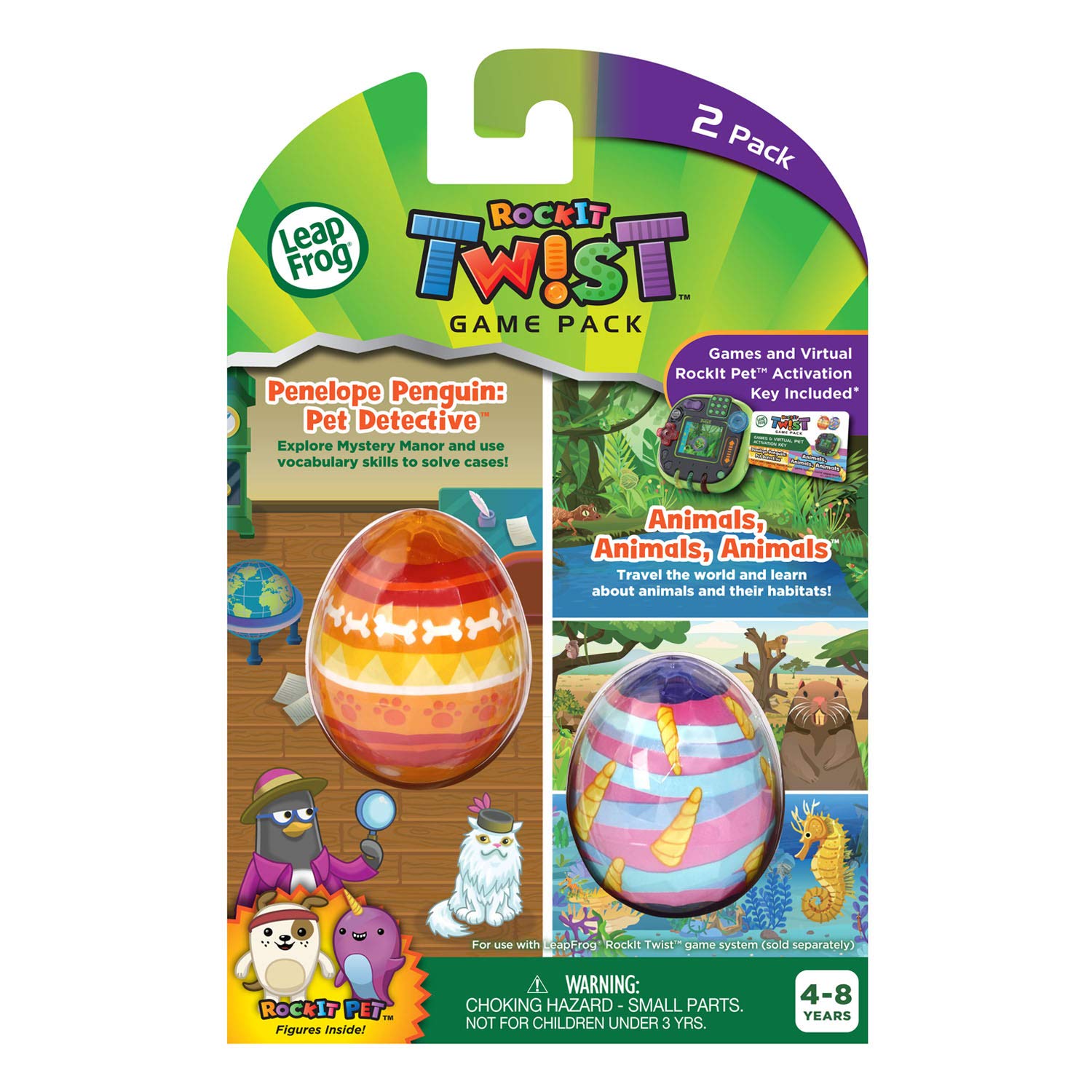 LeapFrog RockIt Twist Dual Game Pack: Penelope Penguin: Pet Detective and Animals, Animals, Animals