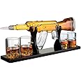 Gifts for Men Dad Fathers Day, 1000ml Whiskey AK Rifle Gun Decanter 22.5" Set with Bullet Glasses, Unique Dad Birthday Gift I