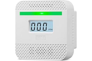 HUIDEONNE Carbon Monoxide Detector,Portable CO Alarm CO Gas Monitor Alarm with LCD Digital Display Sound Light Warning,Battery Powered High Accuracy CO Alarm Detectors for Travel Home Office Kitchen Car Hotel