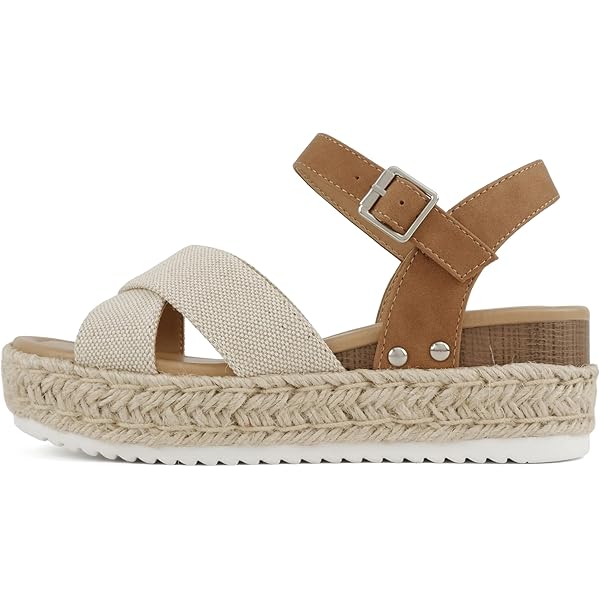 Soda Top Shoe Bryce Open Toe Buckle Ankle Strap Espadrilles