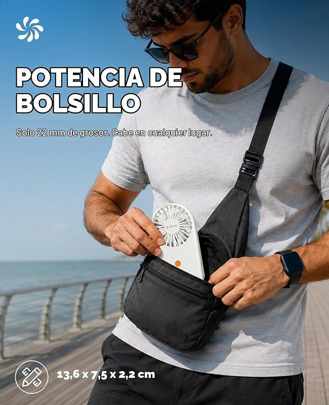 ReFAN Ventilador de Cuello Portátil, Blanco