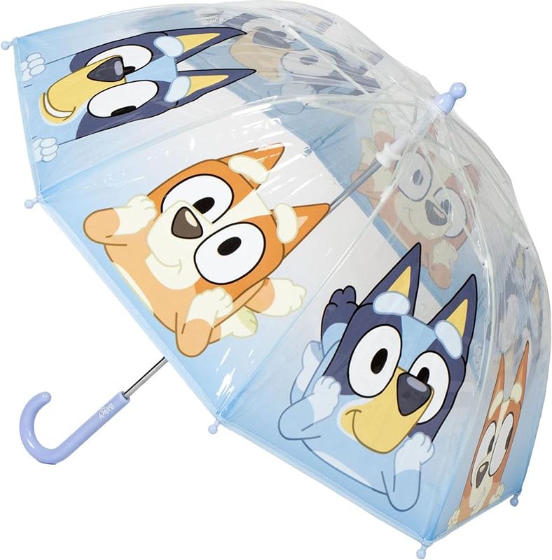 Ombrello Bluey per bambini dal design colorato e allegro – Ombrello antivento per bambini con apertura sicura e impugnatura ergonomica