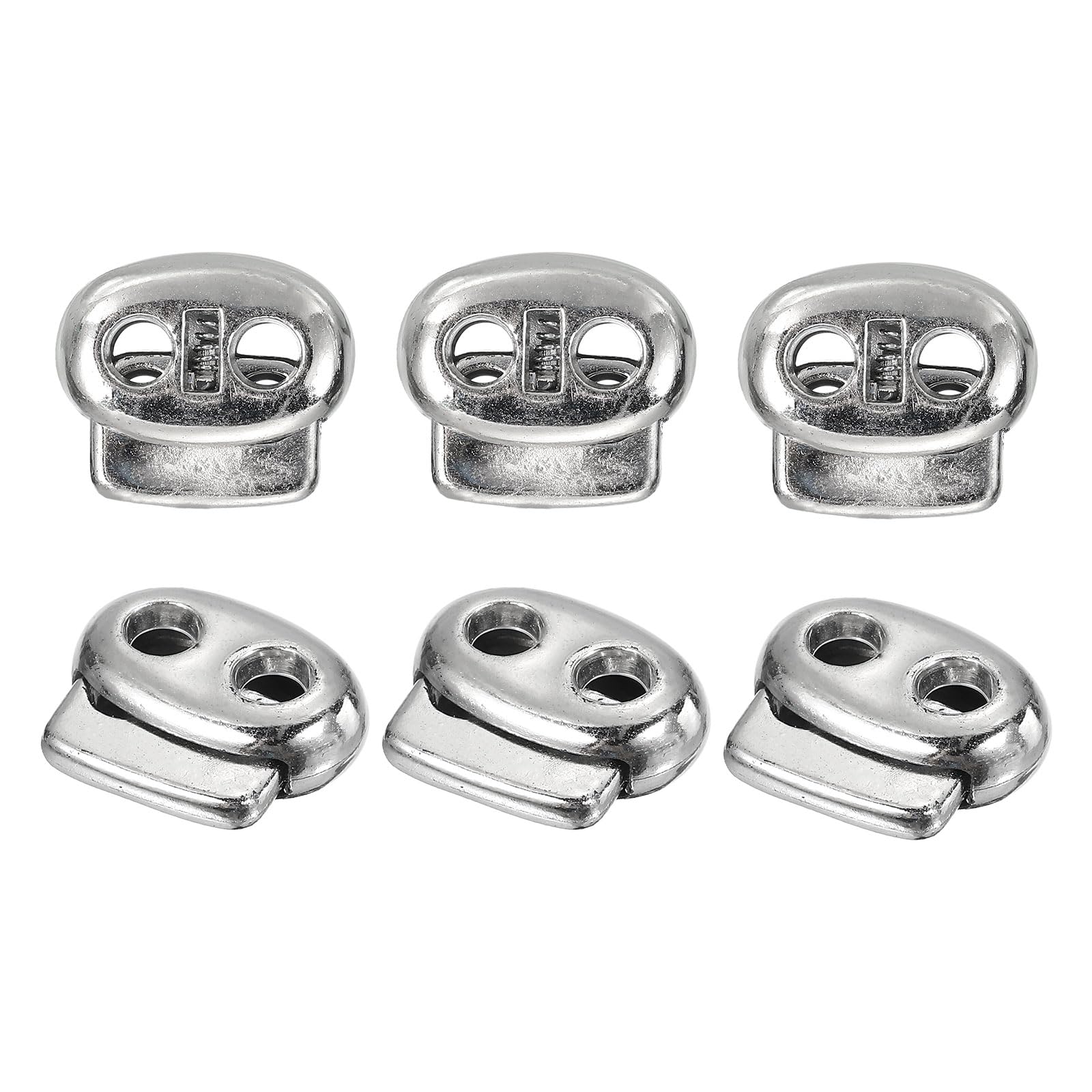 DTGN 4.5mm Dia Plastic Cord Lock - 6Pack - Good for Drawstring Backpack - Silver