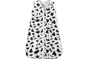 GUNTAIL Baby Sleep Sack 0-6 Months Baby Wearable Blanket 100% Rayon Cotton 2-Way Zipper Toddler Sleeping Sack，Comfy Soft Lightweight TOG 0.3（Cow Print）