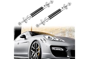 TOMALL 2 Pcs 45mm Car Adjustable Front/Rear Bumper Lip Splitter Support Strut Rod Carbon Fiber Silver Universal Auto Bumper Fasteners Lever (Carbon Fiber Silver)