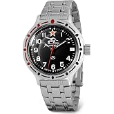 VOSTOK | Men&rsquo;s Tank Commander Russian Amphibian Automatic Self-Winding Military Style Watch | WR 200 m | Model 420306 Steel Bracelet B&reg;