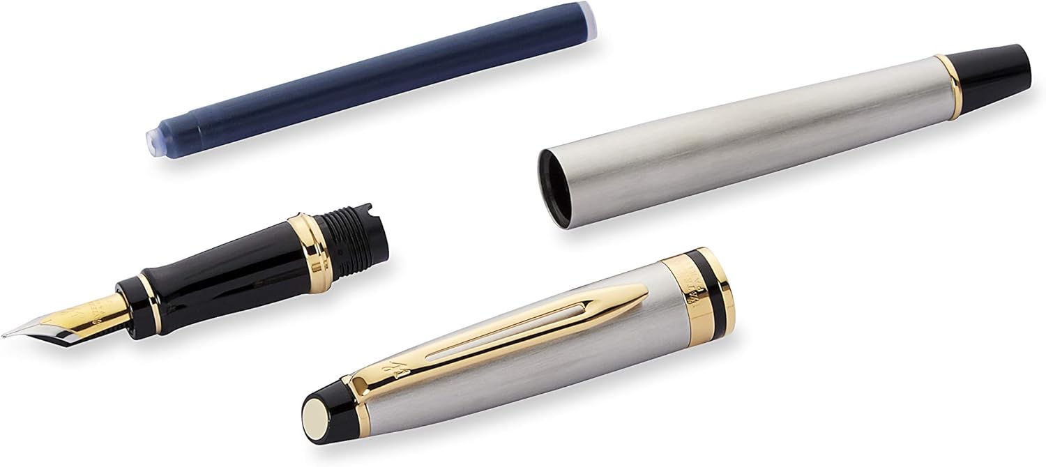 Waterman Expert Fountain Pen, Stainless Steel | Gold Attributes, Fine Nib - Image 4