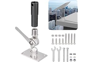ELFCULB Starlink Pole Mount with Marine VHF Antenna Mounts,Starlink Adjustable Mount for Starlink Satellite Dish V2 Outdoor Marine Automotive Mounting Kit