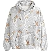 Ogfao Womens Camo Maple Leaf Hoodie Oversized Lightweight Printed Fleece Hooded Sweatshirt with Pocket