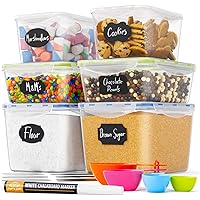 Food Storage Containers - Pantry Organization and Storage - Great for Flour, Sugar, Baking Supplies - Airtight Kitchen…