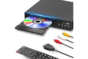 Compact DVD Player, HDMI DVD Players for TV with USB Input, All Region Free Disc Player, Support NTSC/PAL System HD 1080P wit