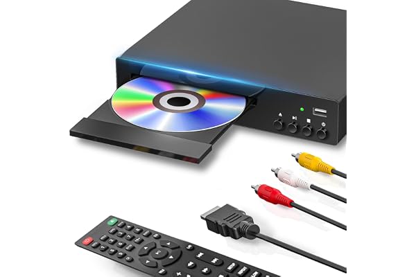 Region Free DVD Player for Smart TV 1080P All Region DVD Player with USB Input, Compact CD DVD Players Support PAL/NTSC, HDMI