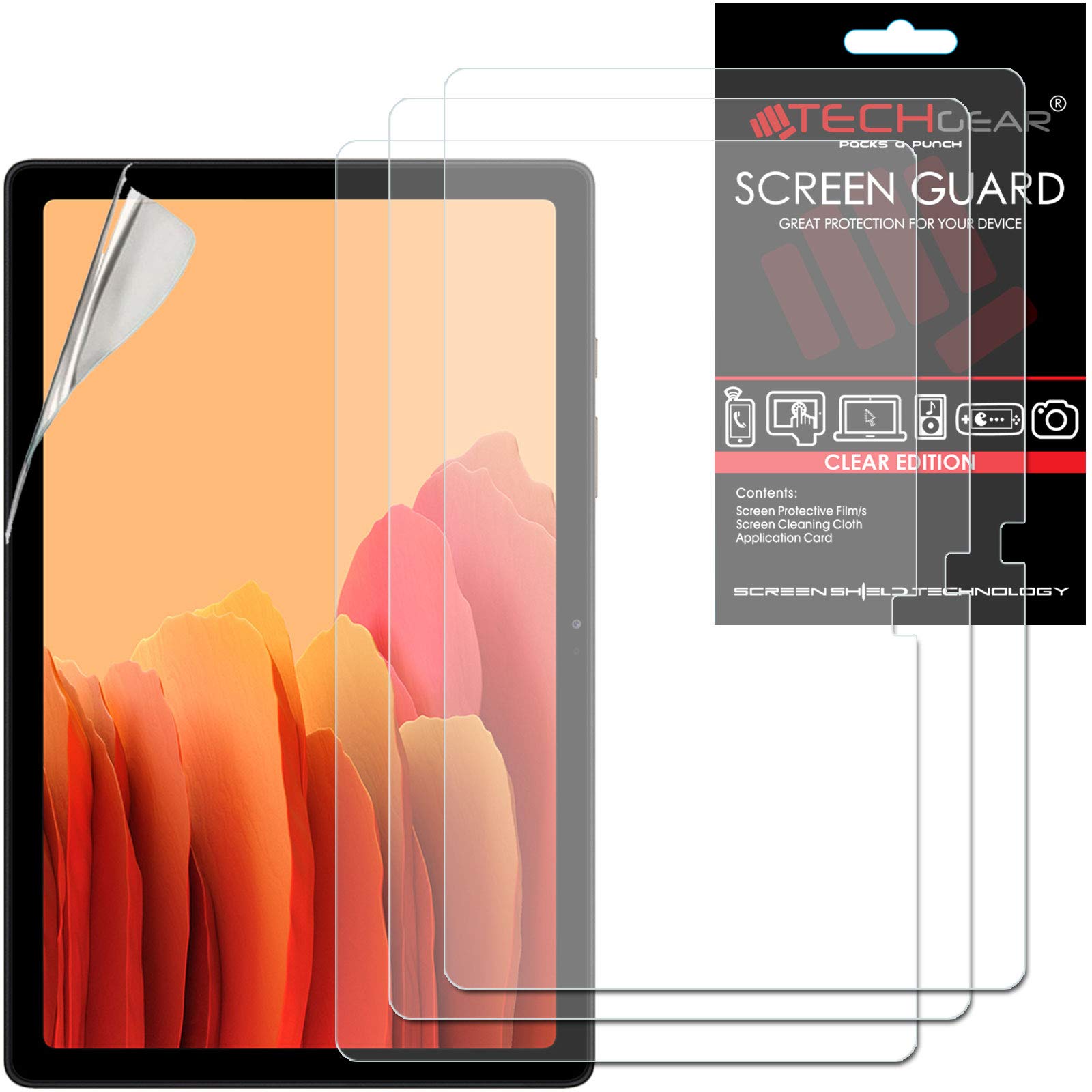 TECHGEAR 3 Pack Galaxy Tab A7 10.4" Screen Protectors (SM-T500 / SM-T503 / SM-T505 / SM-T509), Ultra CLEAR Screen Protector Guard Cover Designed for Samsung Galaxy Tab A7 10.4" 2022/2020