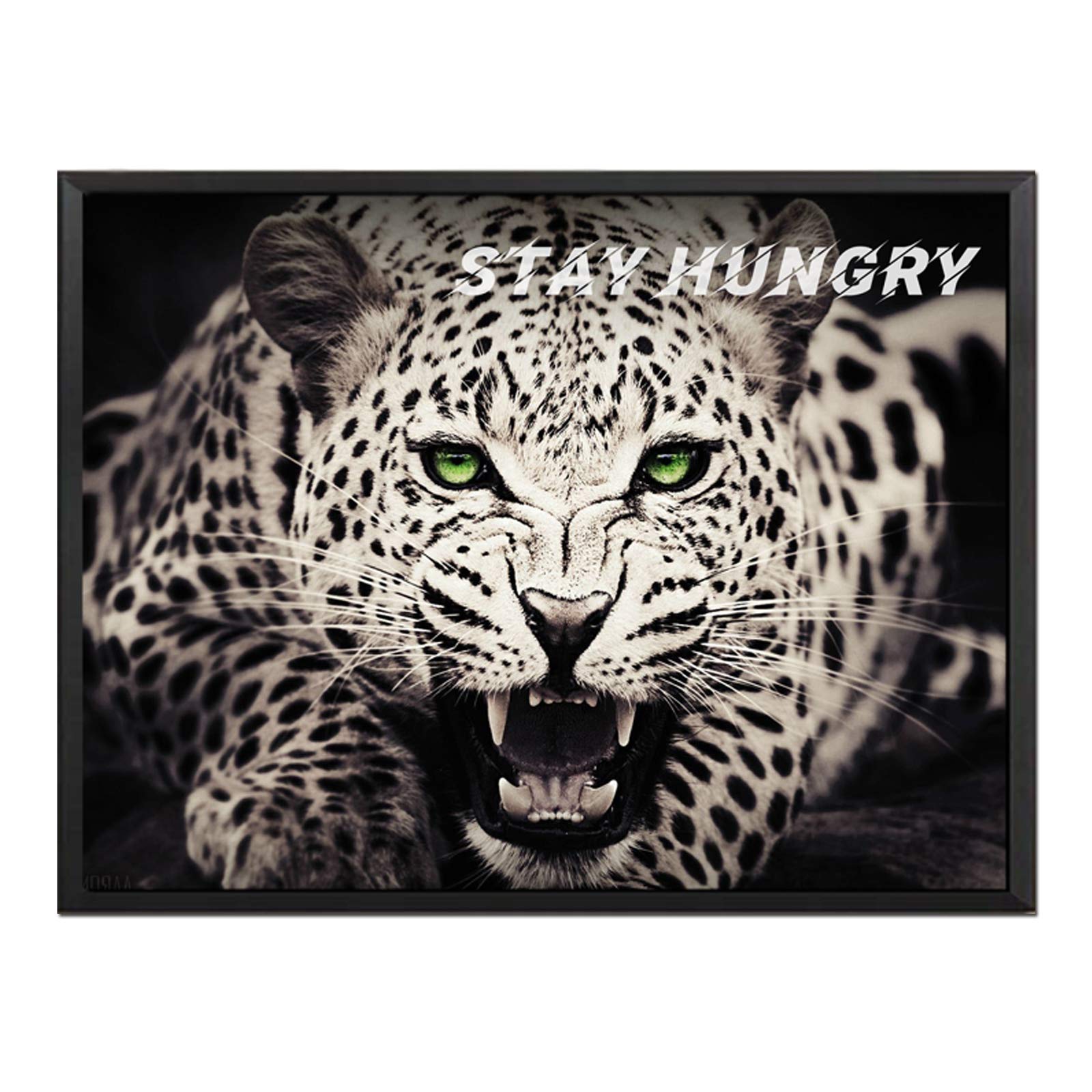 Animals Canvas Wall Art Print Angry And Hungry Leopard Print On Canvas The Animal Picture for Living