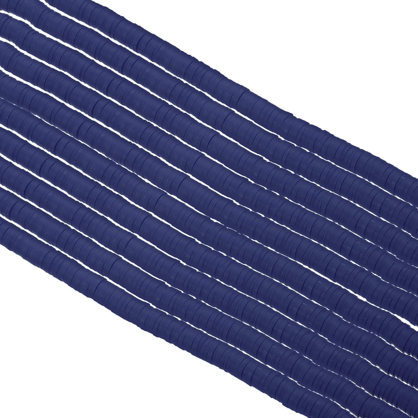 PATIKIL 6mm Polymer Clay Beads Spacer, 3500Pcs 10 Strands Round Flat Handmade Bead Spacer for Craft Home Decor Chain Bracelets Jewelry Making, Navy Blue
