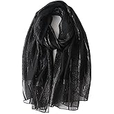 Lzylvta Silk Wool Scarf Elegant Soft Scarf Shawls and Wraps for Weddings Thin Shade Scarves for Women