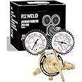 RX WELD Nitrogen Regulator with 0-600 PSI, CGA580 Inlet, Delivery Pressure Equipment Brass Inlet Outlet Connection Gauges