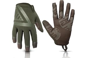 Glove Station The Impulse Tactical Gloves for Men with Touchscreen Compatibility – Suede Leather & Spandex Shooting Gloves for Motorcycle, Airsoft, Paintball & Work Use, Lightweight & Strong Grip