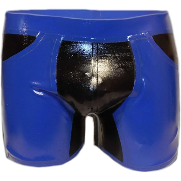 Men's Latex Rubber Panties With Cock Sheath & Anal Penis - Fetish Underwear Briefs