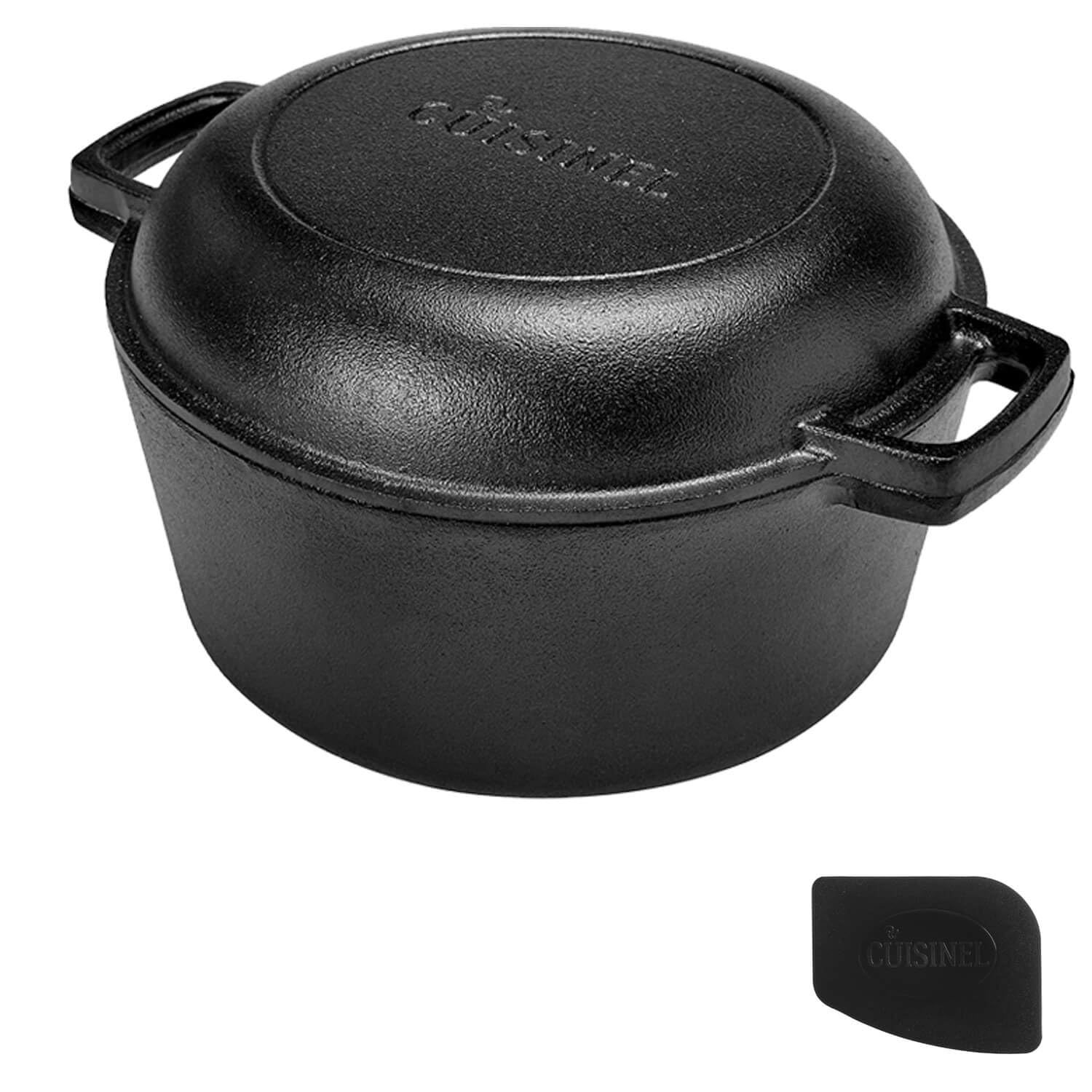 Mua Cast Iron Double Dutch Oven - Pre-Seasoned 5-Quart Set - 2-in-1 ...