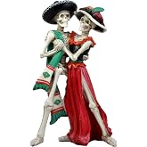 Ebros Gift Large Day of The Dead Wedding Dance Celebration Skeleton Star Crossed Lovers Couple in Mexican Traditional Colors Figurine Dias De Los Muertos Macabre Sculpture 12