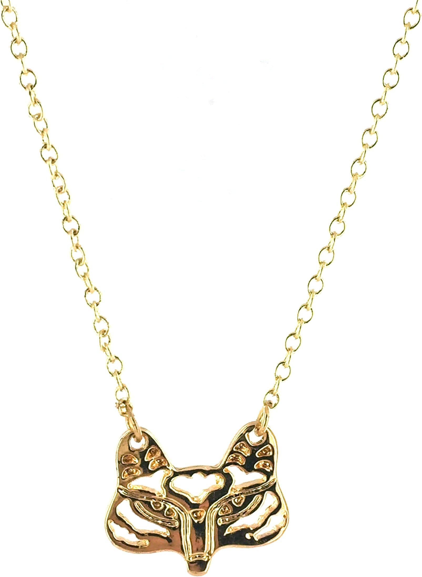 Fallen Saint Fox face Charm Necklace