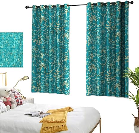Warm Family Yellow Curtains Yellow And Blue Classic Floral Twig