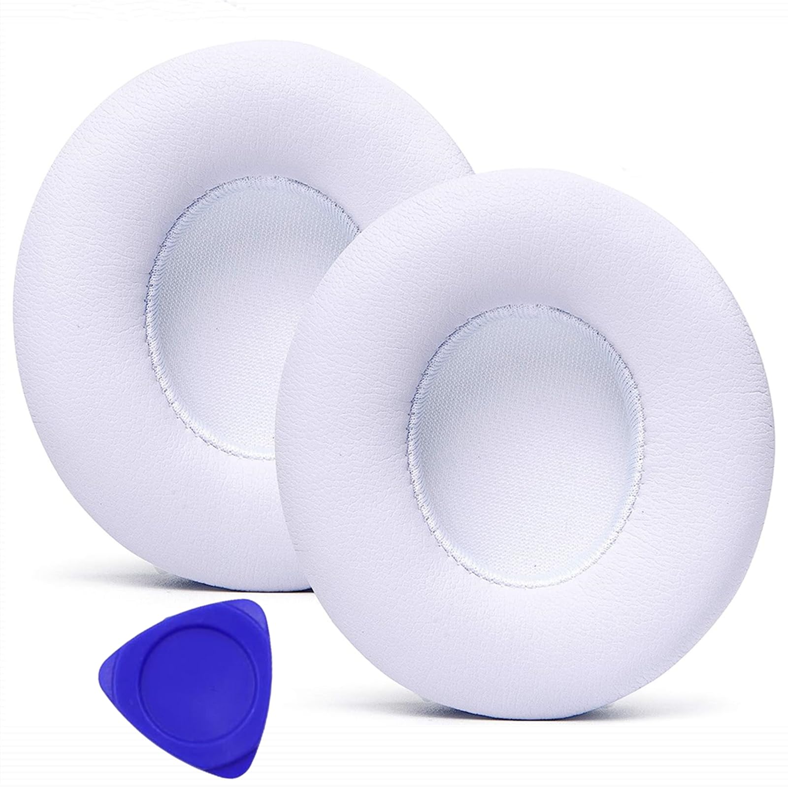 1 Pair Replacement Earpad for Beats Solo 2, Solo 3 Wireless Headphone, Replacement Ear Soft Leather Memory Foam Cushions Ear Pads Cushion Cover Foam Earpads (White)