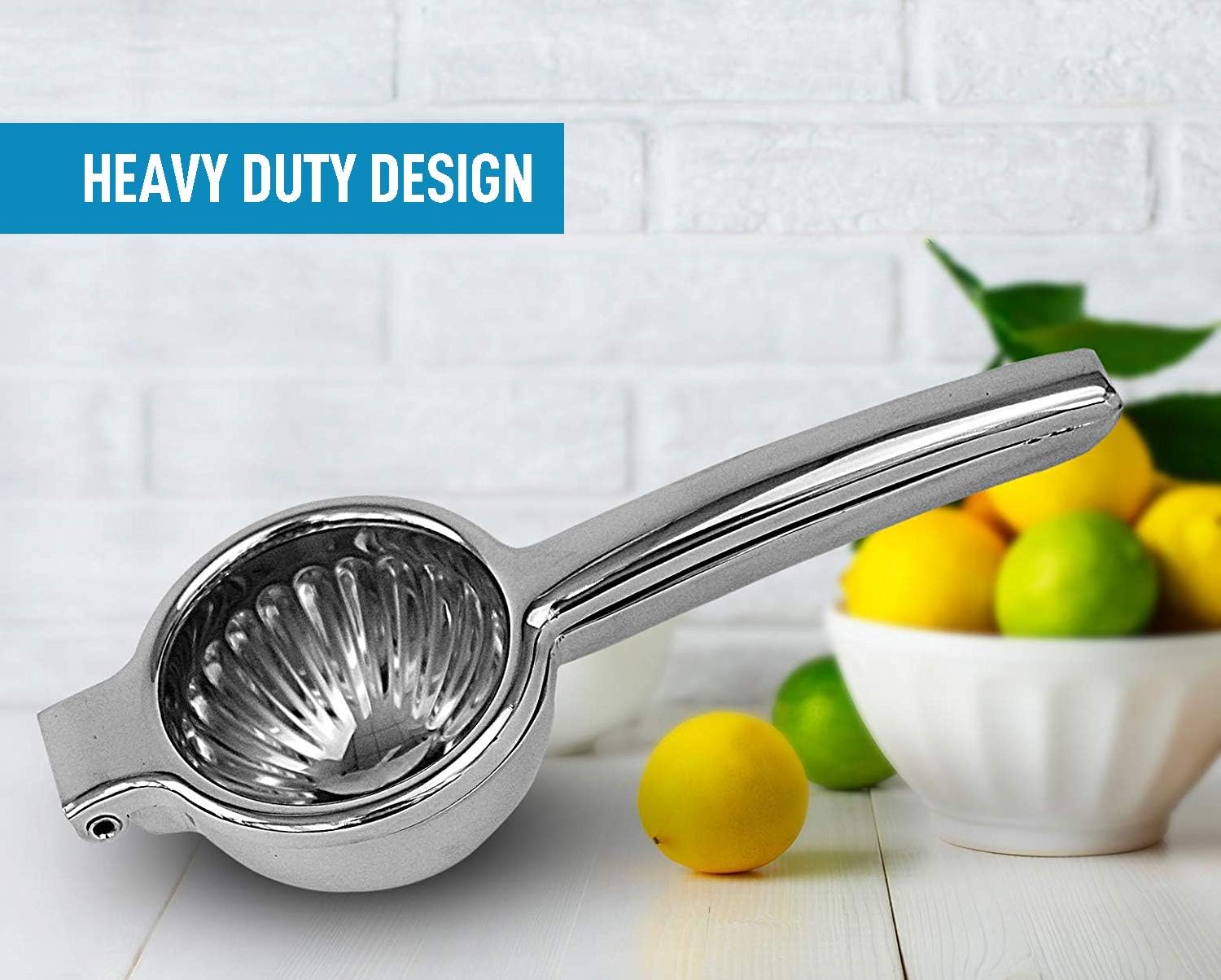 Lemon Squeezer Stainless Steel with Premium Quality Heavy Duty Solid Metal Squeezer Bowl - Large Manual Citrus Press Juicer and Lime Squeezer Stainless Steel - by Zulay Kitchen: Kitchen & Dining