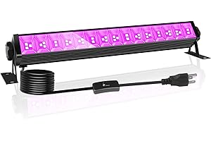 ISUERFY Upgraded 42W LED Black Light Bar, Blacklight Flood Light with Plug+Switch+5.9ft Cord, Light Up 24x24ft Area, for Halloween Glow Fluorescent Party Bedroom Game Room Body Paint Stage Lighting