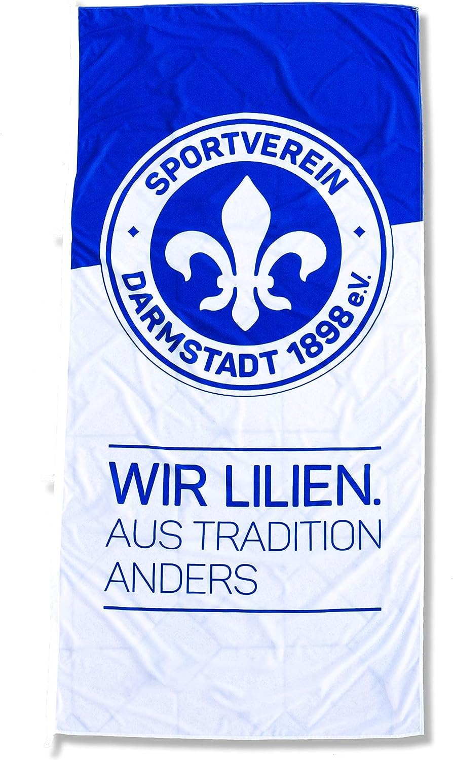 Sportverein SV Darmstadt 1898 e.V. Flag Hoisting Flag with Carabiner – We Lilies – 120 x 250 cm – Original Licensed Product