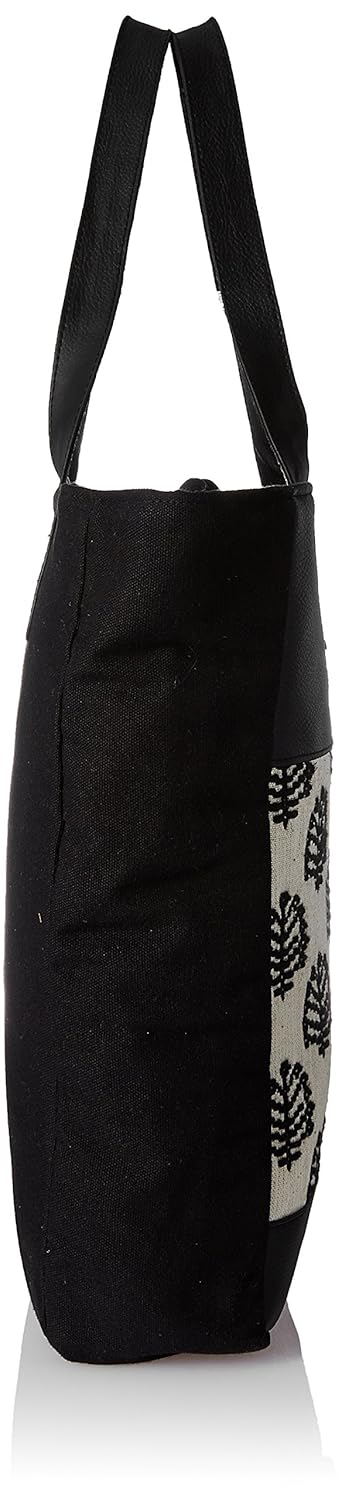 kanvas katha women's tote bag (black) ()