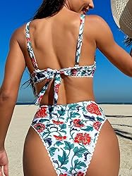 TASHEHE Women's Floral Bikini Set Underwire Push Up