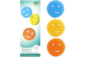 HELIME Scrub Sponges Dish Scrubber, Non-Scratch Multi-Functional Color Sponge, Temperature Controlled Cleaning Pads, Dishwash