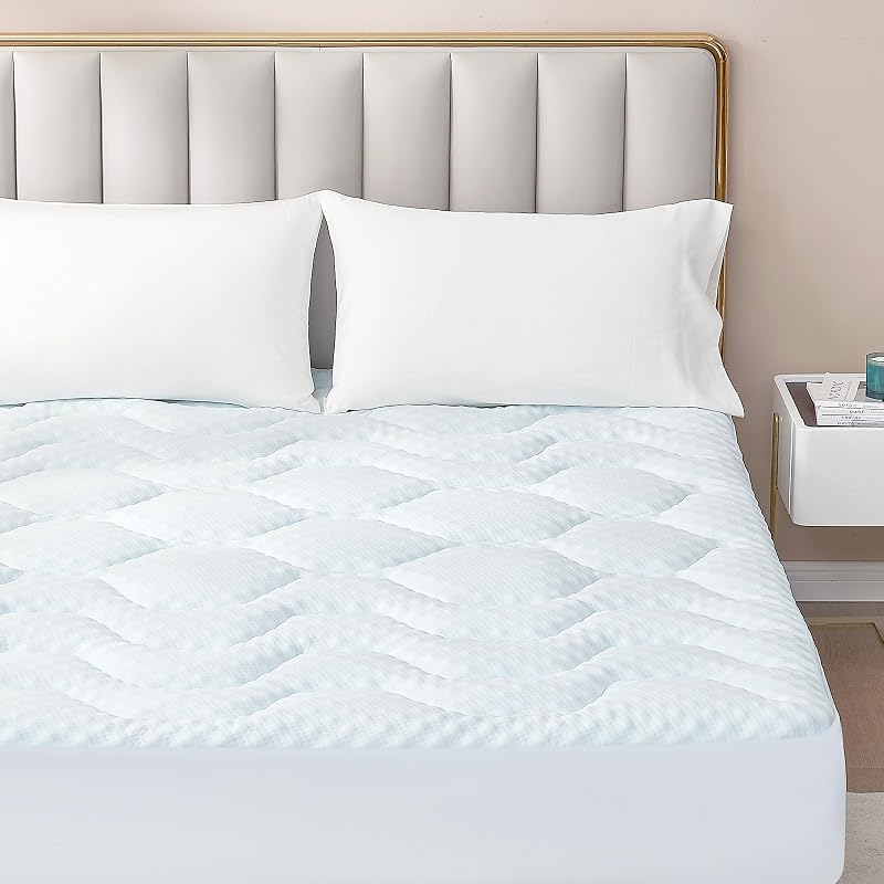Topper viscoelástico 135x190 3cm, Topper de colchão em viscose de bambu, Toppers de colchão em espuma viscoelástica, Topper de colchão em gel respirável, branco