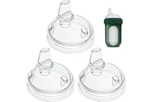 CAMTOVGCA 3 Pack Replacement Silicone Spout Compatible with Boon Nursh Silicone Sippy Cup Lid, Clear Bottle Nipple Smooth Transition Spout for Sippy Cups, BPA-Free, No Spill Anti-Colic, for 6+ Months