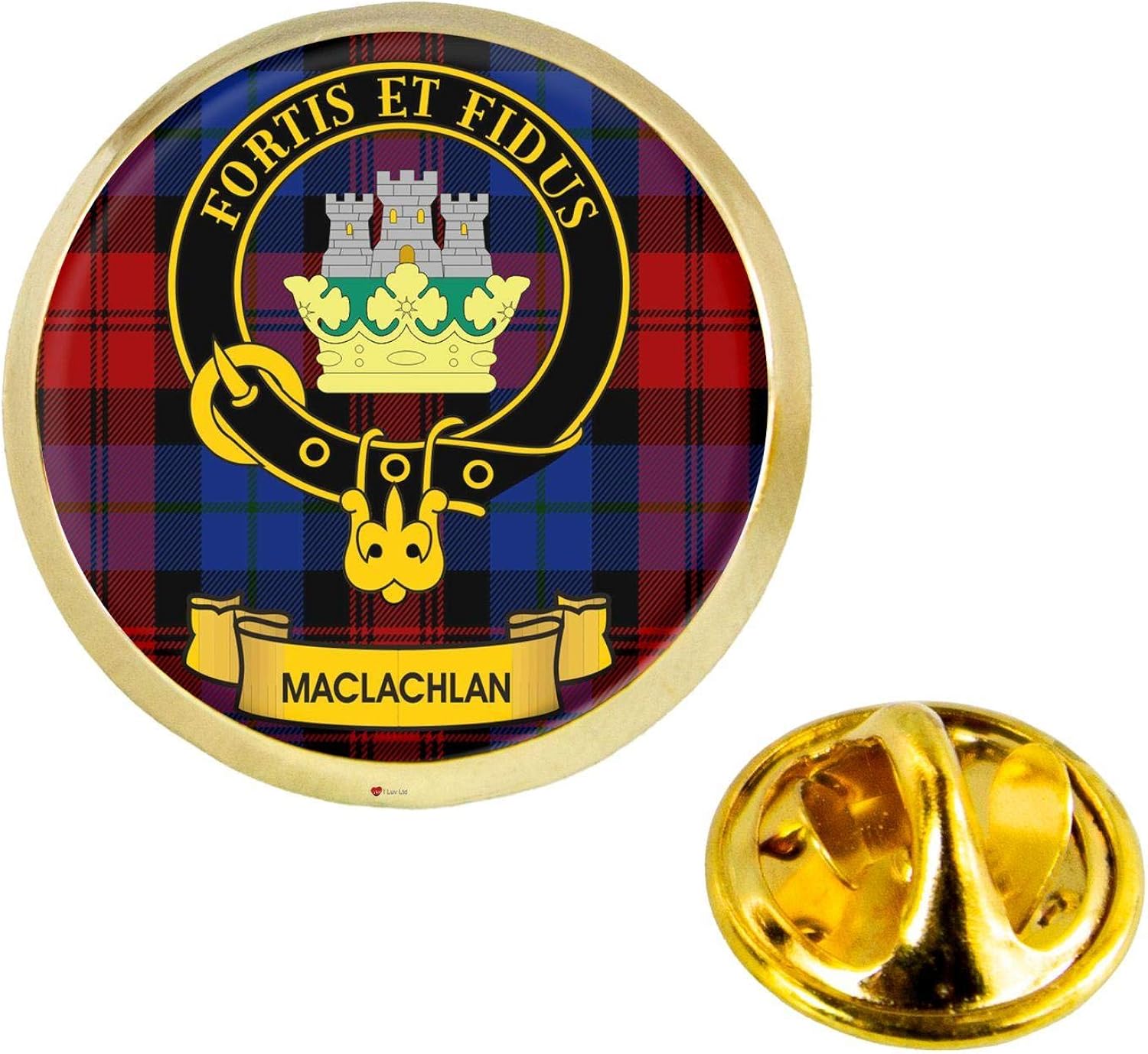Maclachlan Scottish Clan Crest Lapel Pin Badge in Gold Colour Product