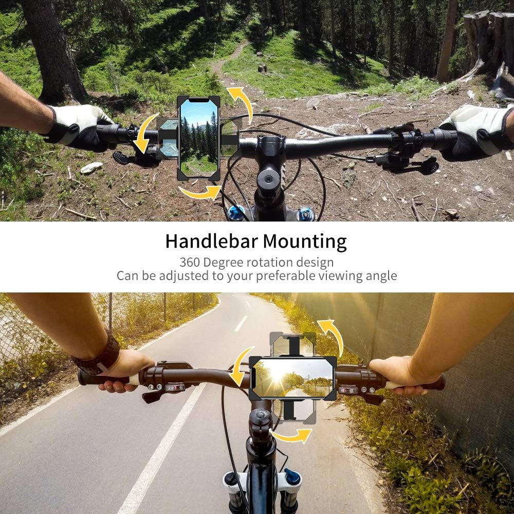 Extractme Anti Shake Bike Phone Mount, 360° Rotation Bicycle & Motorcycle Phone Mount Holder, Universal Motorcycle Cell Phone Holder for Any Smartphone GPS Etc Devices Between 4.0 and 6.5 inches: Automotive