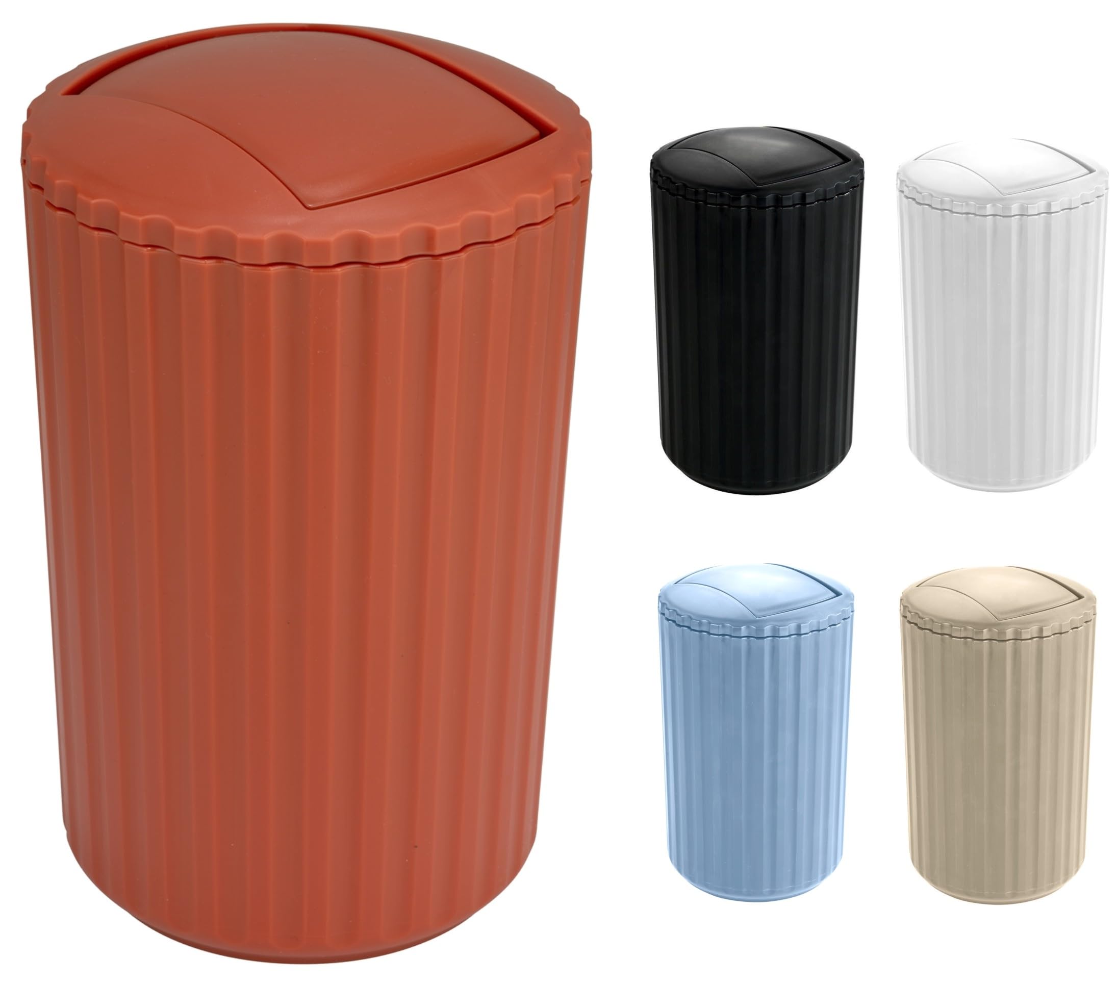 WK Alstar 3Ltr Compact Bathroom Bin/Small Swing Bin (Terracotta)