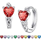 Bestyle 925 Sterling Silver Huggie Hoop Earrings Small Birthstone Hoop Earrings for Women Hypoallergenic Silver Huggie Earring,Great Birthday Earrings Gift for Daughter Wife Mom