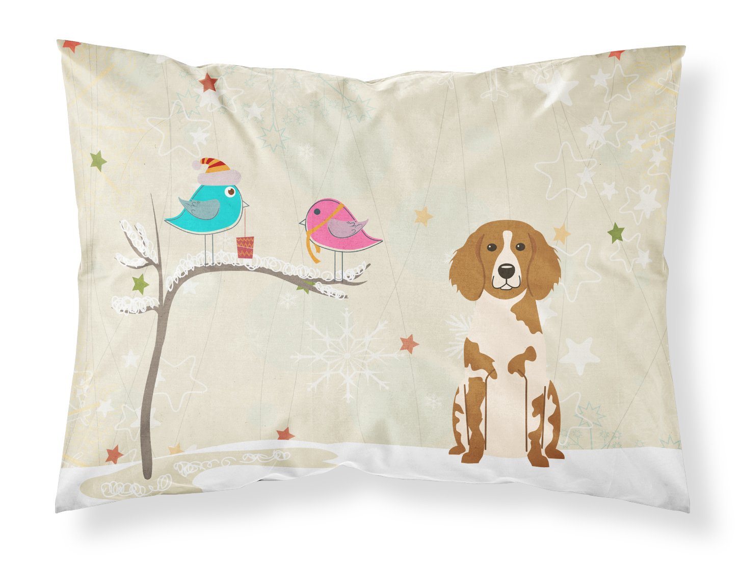 Caroline's Treasures Between Friends Brittany Spaniel Fabric Standard Pillowcase BB2544PILLOWCASE, Polyester, Multicolored, 30" x 20.5" (Pack of 1) โ image 1