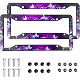 Butterfly License Plate Frame Cover Universal US Car Plate Holder Tag Accessories Decor for Women Man 2 Pack with Screw 12.3 x 6.3 Inch