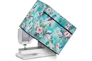 Kathyboom Green Bird Flowers Sewing Machine Cover Stain Dust Resistant Sewing Machine Dust Covers Compatible with Most Standard Sewing Machines