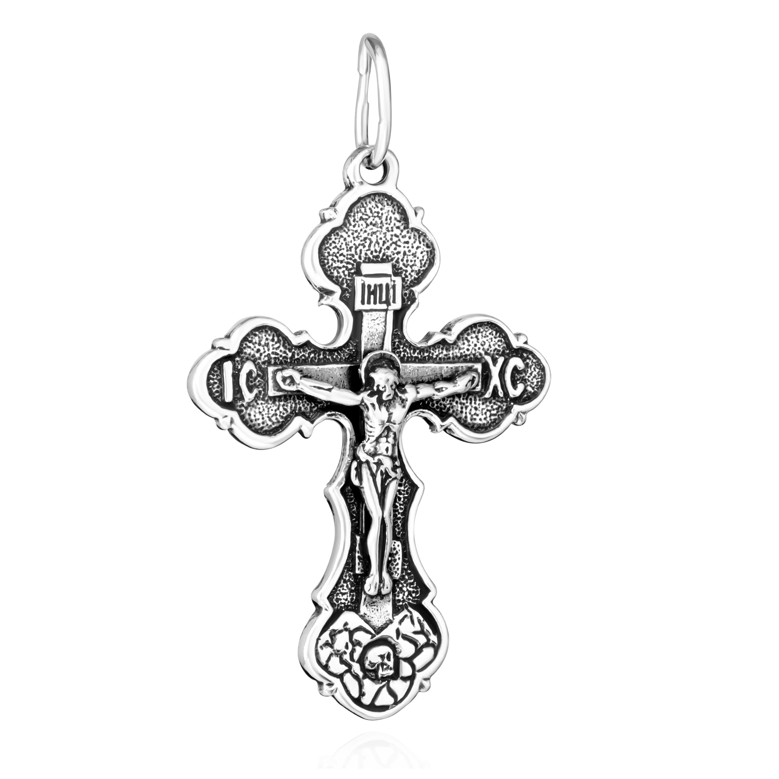 NKlaus Pendant Jesus Cross 925 Silver Orthodox Pendant Faith Symbol 6329