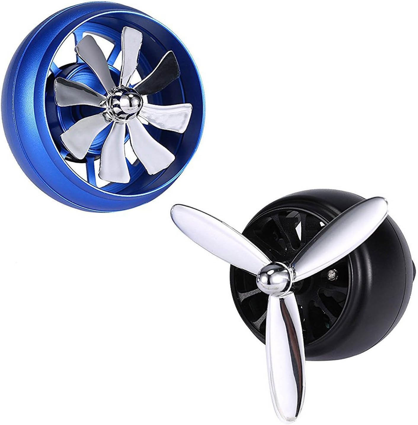 Movaty Car Air Freshener Set Aromatherapy Essential Oil Diffuser, Car Air Perfume, Smoke Removal and Odor Removal, 2 * 2 Replacement Tablets, Color Black and Blue