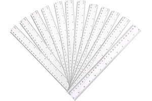 12Packs Clear Plastic Ruler 30cm/12inch Transparent Ruler Shatterproof Straight Ruler Inches and Cm Measuring Ruler Tool Kitc