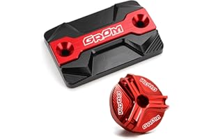 ZYAKOMO Compatible with Grom 125 2023 MSX125 MSX 125 2013-2023 2024 2025 CNC Motorcycle Front Brake Fluid Reservoir Cover Cap Oil Filler Plug Cap (Red)